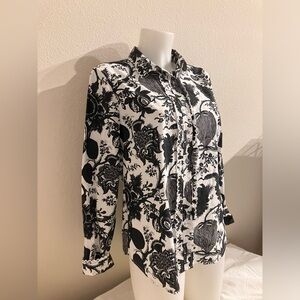 J• Crew Long sleeved black and white button up!